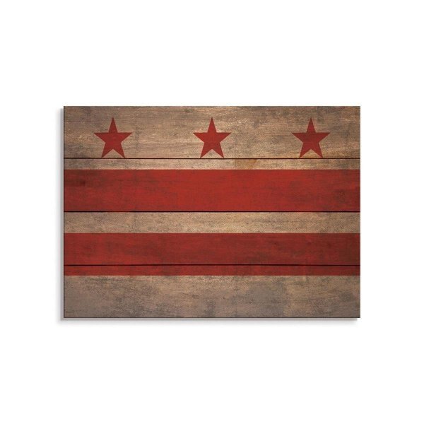 20 x 14 in. District of Columbia Flag Wood Art, Wile E. Wood, Mfr#: FLDC-2014